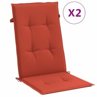 vidaXL Hochlehner-Auflagen 2 Stk. Melange Rot 120x50x4 cm...