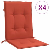 vidaXL Niedriglehner-Auflagen 4 Stk. Melange Rot 100x50x4 cm Stoff