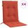 vidaXL Niedriglehner-Auflagen 4 Stk. Melange Rot 100x50x4 cm Stoff