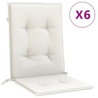 vidaXL Niedriglehner-Auflagen 6 Stk. Melange Creme 100x50x4 cm Stoff