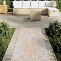 vidaXL Outdoor-Teppich Orange und Wei&szlig; 80x250 cm PP