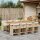 vidaXL 9-tlg. Garten-Essgruppe mit Kissen Beige Poly Rattan