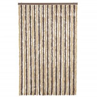 vidaXL Fliegenvorhang Dunkelbraun und Beige 118x220 cm Chenille