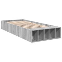 vidaXL Bettgestell Grau Sonoma 90x190 cm Holzwerkstoff