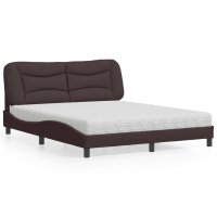 vidaXL Bett mit Matratze Dunkelbraun 160x200 cm Stoff