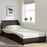 vidaXL Bett mit Matratze Dunkelbraun 100x200 cm Stoff