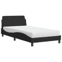 vidaXL Bett mit Matratze Schwarz 100x200 cm Samt