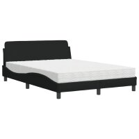 vidaXL Bett mit Matratze Schwarz 120x200 cm Stoff