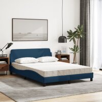 vidaXL Bett mit Matratze Blau 120x200 cm Stoff