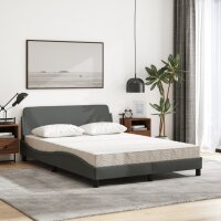 vidaXL Bett mit Matratze Dunkelgrau 140x190 cm Stoff