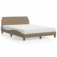 vidaXL Bett mit Matratze Cappuccino-Braun 140x190 cm...