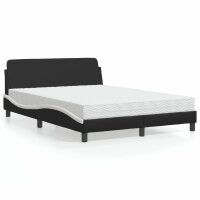 vidaXL Bett mit Matratze Schwarz und Weiß 140x200...