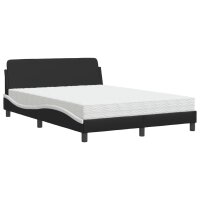 vidaXL Bett mit Matratze Schwarz und Weiß 140x200...