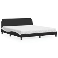 vidaXL Bett mit Matratze Schwarz und Weiß 180x200...