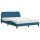 vidaXL Bett mit Matratze Blau 140x200 cm Samt