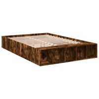 vidaXL Bettgestell R&auml;uchereiche 135x190 cm Holzwerkstoff