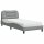 vidaXL Bett mit Matratze Hellgrau 90x200 cm Stoff