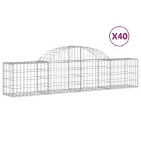 vidaXL Gabionen mit Hochbogen 40 Stk. 200x30x40/60 cm...