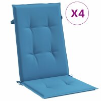 vidaXL Hochlehner-Auflagen 4 Stk. Melange Blau 120x50x4 cm Stoff