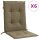 vidaXL Niedriglehner-Auflagen 6 Stk. Melange Taupe 100x50x4 cm Stoff