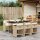 vidaXL 7-tlg. Garten-Essgruppe mit Kissen Beige Poly Rattan