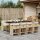 vidaXL 9-tlg. Garten-Essgruppe mit Kissen Beige Poly Rattan