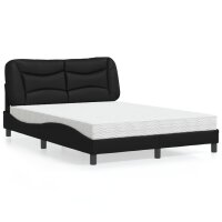 vidaXL Bett mit Matratze Schwarz 120x200 cm Kunstleder