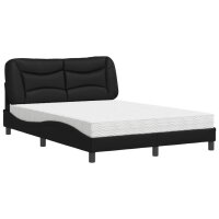 vidaXL Bett mit Matratze Schwarz 120x200 cm Kunstleder