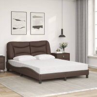 vidaXL Bett mit Matratze Braun 120x200 cm Kunstleder