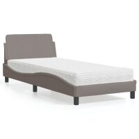 vidaXL Bett mit Matratze Taupe 80x200 cm Stoff