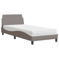 vidaXL Bett mit Matratze Taupe 80x200 cm Stoff