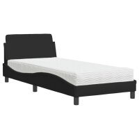 vidaXL Bett mit Matratze Schwarz 90x190 cm Stoff