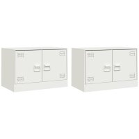 vidaXL TV-Schränke 2 Stk. Weiß 67x39x44 cm Stahl