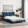 vidaXL Bett mit Matratze Blau 120x200 cm Stoff
