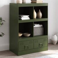 vidaXL Highboard Olivgr&uuml;n 67x39x95 cm Stahl