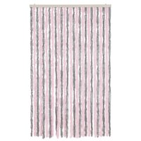 vidaXL Fliegenvorhang Silbergrau und Rosa 118x220 cm Chenille