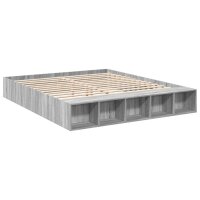 vidaXL Bettgestell Grau Sonoma 180x200 cm Holzwerkstoff