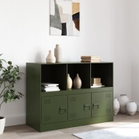 vidaXL Sideboard Olivgr&uuml;n 99x39x73 cm Stahl