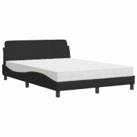 vidaXL Bett mit Matratze Schwarz 120x200 cm Samt