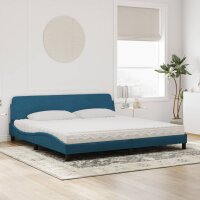 vidaXL Bett mit Matratze Blau 200x200 cm Samt