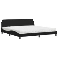 vidaXL Bett mit Matratze Schwarz 200x200 cm Kunstleder