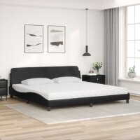 vidaXL Bett mit Matratze Schwarz 200x200 cm Kunstleder