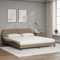 vidaXL Bett mit Matratze Cappuccino-Braun 180x200 cm Kunstleder