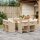 vidaXL 9-tlg. Garten-Essgruppe mit Kissen Beige Poly Rattan