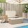 vidaXL Gartenbank mit Kissen und Hocker Beige Poly Rattan