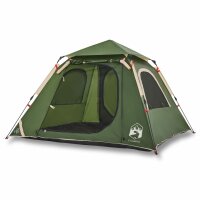 vidaXL Kuppel-Campingzelt 4 Personen Gr&uuml;n Quick Release