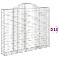 vidaXL Gabionen mit Hochbogen 13 Stk 200x30x160/180cm...