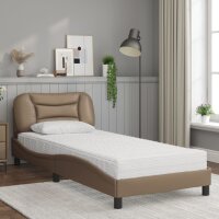vidaXL Bett mit Matratze Cappuccino-Braun 80x200 cm Kunstleder