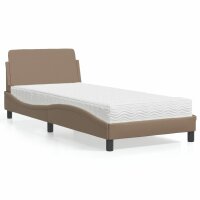 vidaXL Bett mit Matratze Cappuccino-Braun 90x200 cm...