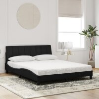 vidaXL Bett mit Matratze Schwarz 160x200 cm Samt